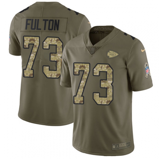 Youth Nike Kansas City Chiefs #73 Zach Fulton Limited Olive/Camo 2017 Salute to Service NFL Jersey - Ujersey