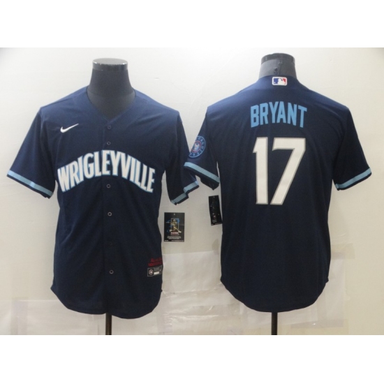 Men's Nike Chicago Cubs #17 Kris Bryant Navy Royal Alternate Stitched Baseball Jersey - Ujersey