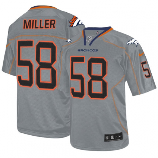 Youth Nike Denver Broncos #58 Von Miller Elite Lights Out Grey NFL Jersey - Ujersey