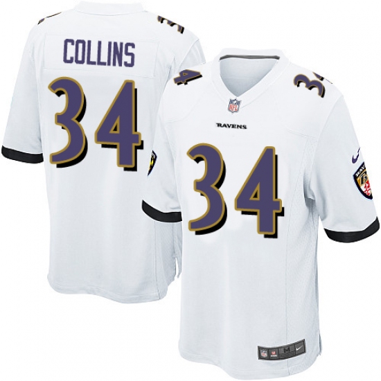 Men's Nike Baltimore Ravens #34 Alex Collins Game White NFL Jersey - Ujersey
