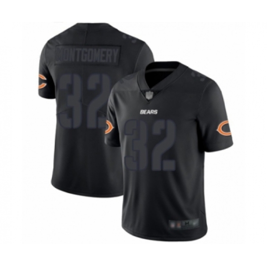 Men's Chicago Bears #32 David Montgomery Limited Black Rush Impact Football Jersey - Ujersey