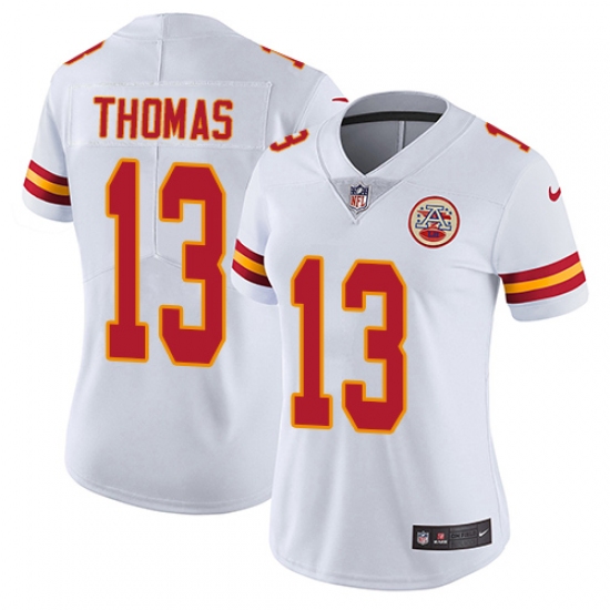 Women's Nike Kansas City Chiefs #13 De'Anthony Thomas Elite White NFL Jersey - Ujersey