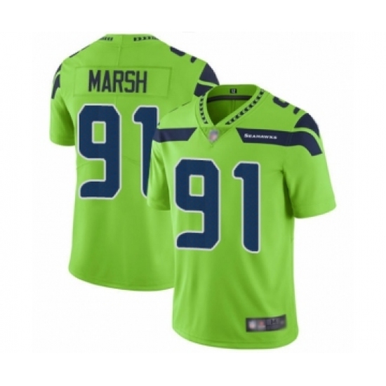 Youth Seattle Seahawks #91 Cassius Marsh Limited Green Rush Vapor Untouchable Football Jersey - Ujersey