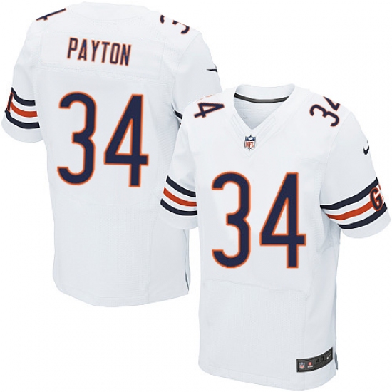 Men's Nike Chicago Bears #34 Walter Payton Elite White NFL Jersey - Ujersey
