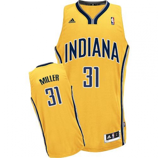 Men's Adidas Indiana Pacers #31 Reggie Miller Swingman Gold Alternate NBA Jersey - Ujersey