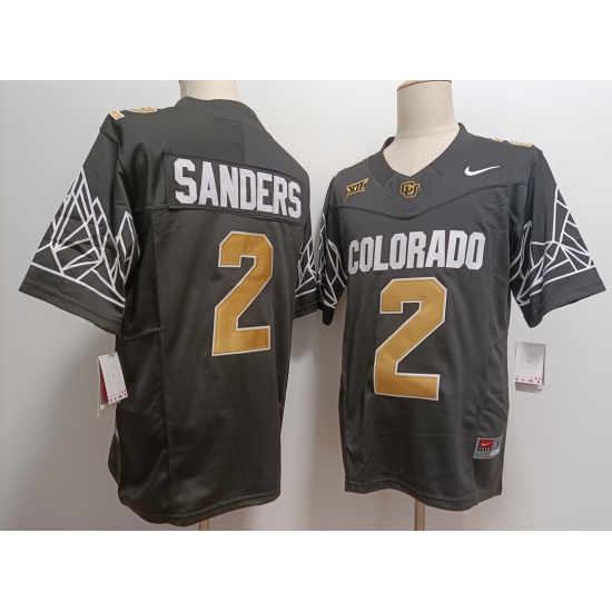 Men's Colorado Buffaloes #2 Shedeur Sanders Black Gold With XII FUSE Vapor Stitched Jersey