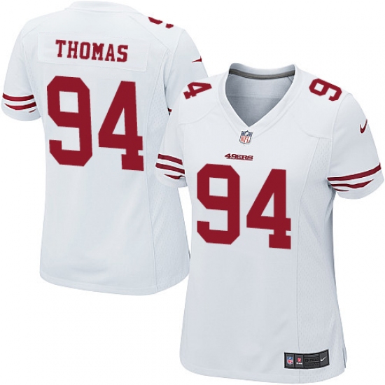 Women's Nike San Francisco 49ers #94 Solomon Thomas Game White NFL Jersey - Ujersey