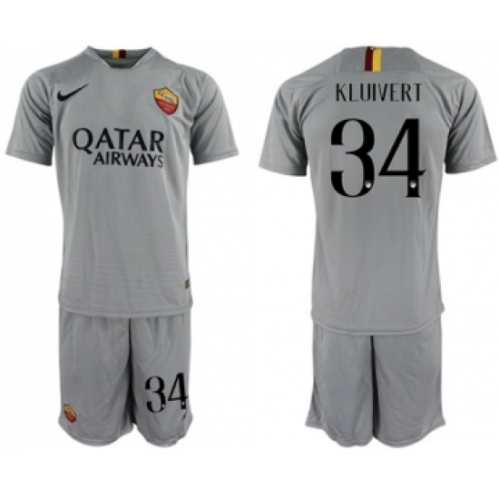Roma #34 Kluivert Away Soccer Club Jersey