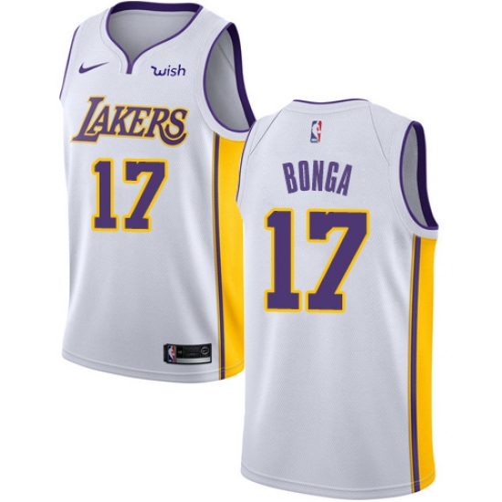 Youth Nike Los Angeles Lakers #17 Isaac Bonga Swingman White NBA Jersey - Association Edition - Ujersey