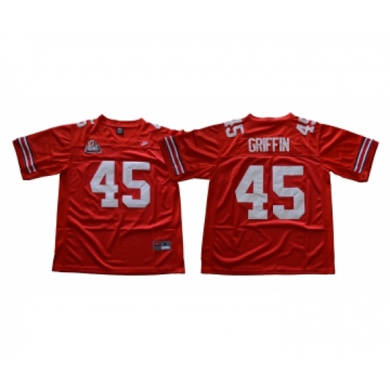 Ohio State Buckeyes 45 Archie Griffin Red Throwback College Football Jersey - Ujersey