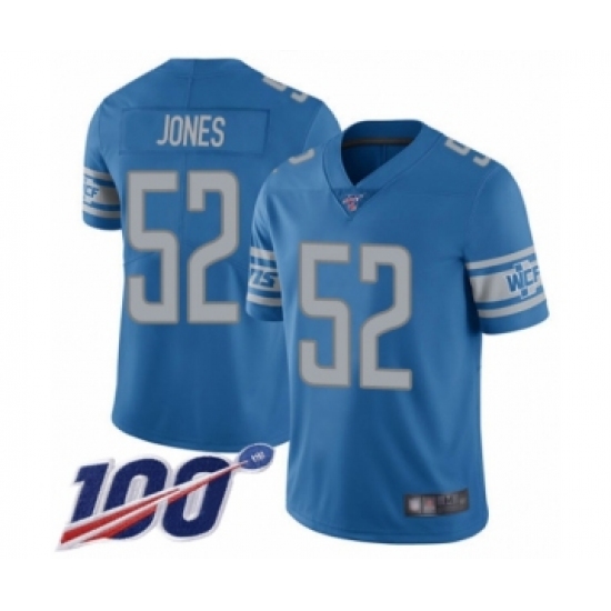 Men's Detroit Lions #52 Christian Jones Blue Team Color Vapor Untouchable Limited Player 100th Season Football Jersey - Ujersey