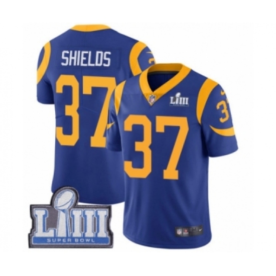Men's Nike Los Angeles Rams #37 Sam Shields Royal Blue Alternate Vapor Untouchable Limited Player Super Bowl LIII Bound NFL Jersey - Ujersey