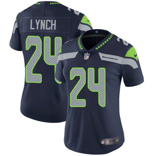 Women's Nike Seattle Seahawks #24 Marshawn Lynch Steel Blue Team Color Vapor Untouchable Limited Player NFL Jersey - Ujersey