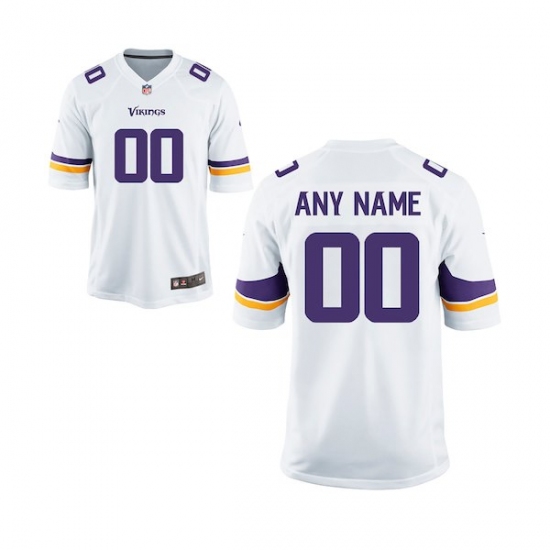 Youth White Minnesota Vikings Nike Custom Game Jersey - Ujersey