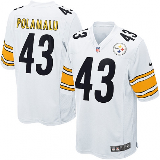 Men's Nike Pittsburgh Steelers #43 Troy Polamalu Game White NFL Jersey - Ujersey
