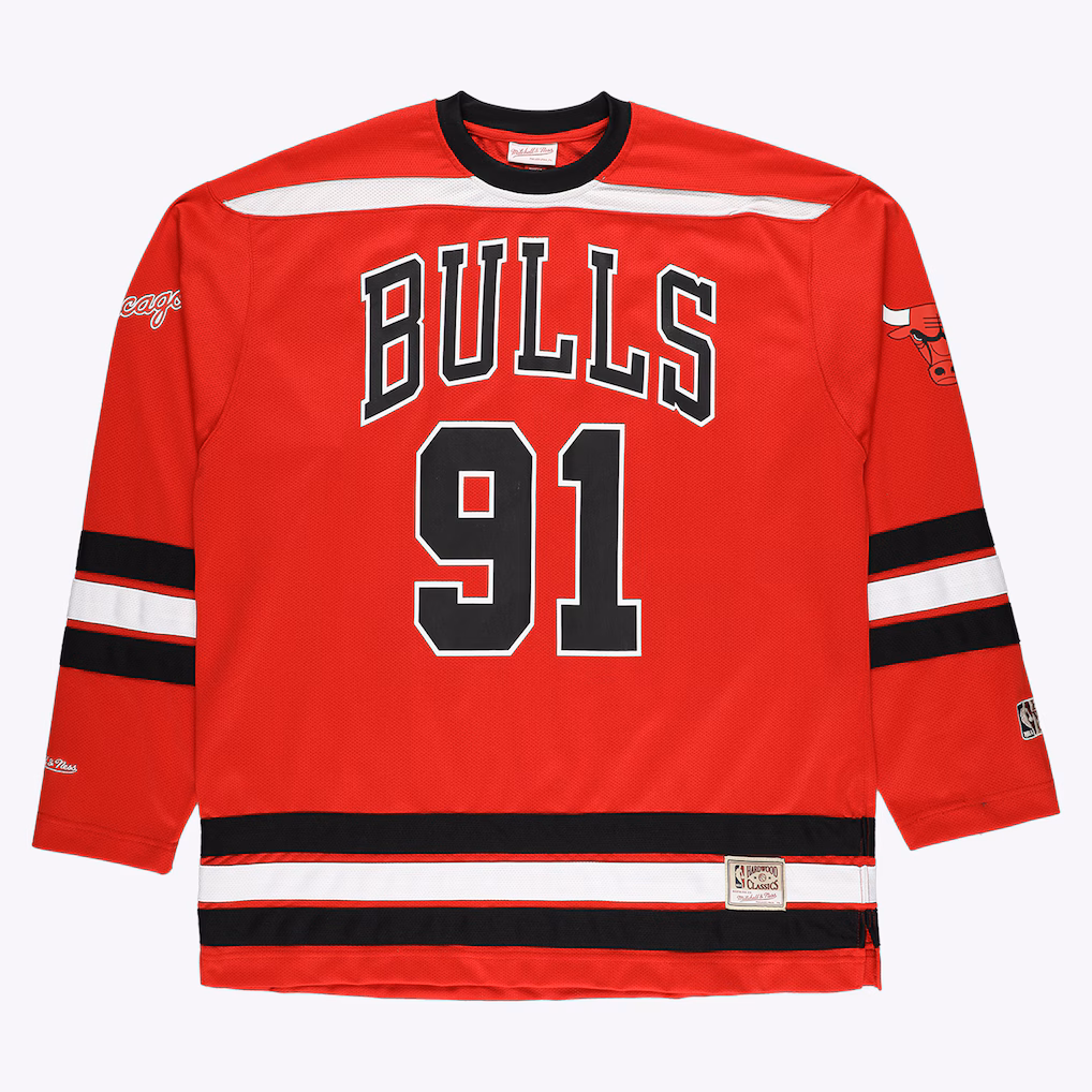 Men's Chicago Bulls Dennis Rodman Mitchell & Ness Red Big & Tall NBA Hockey Jersey