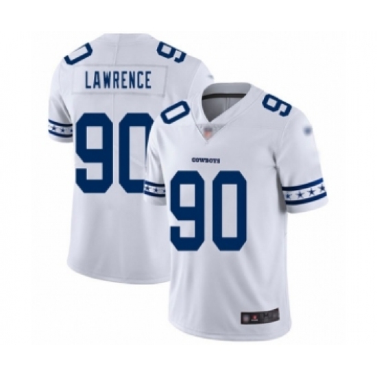 Men's Dallas Cowboys #90 DeMarcus Lawrence White Team Logo Fashion Limited Football Jersey - Ujersey