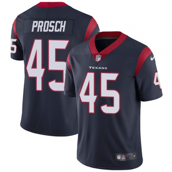 Youth Nike Houston Texans #45 Jay Prosch Elite Navy Blue Team Color NFL Jersey - Ujersey