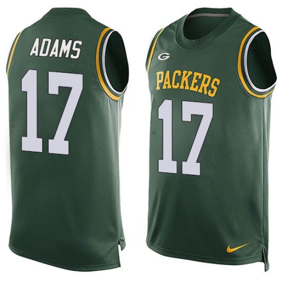 Men's Nike Green Bay Packers #17 Davante Adams Limited Green Player Name & Number Tank Top NFL Jersey - Ujersey