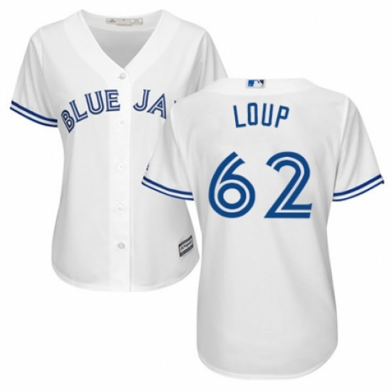 Women's Majestic Toronto Blue Jays #62 Aaron Loup Replica White Home MLB Jersey - Ujersey