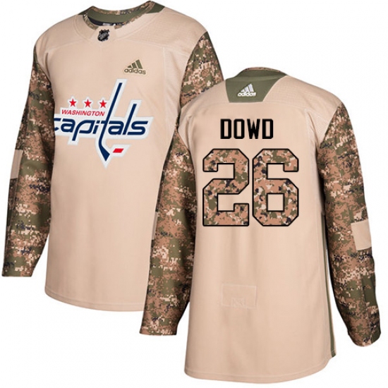 Men's Adidas Washington Capitals #26 Nic Dowd Authentic Camo Veterans Day Practice NHL Jersey - Ujersey