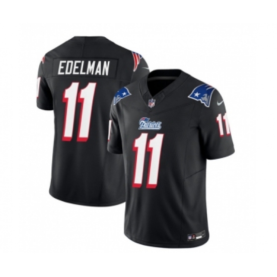 Men's Nike New England Patriots #11 Julian Edelman Black 2023 F.U.S.E. Vapor Limited Football Stitched Jersey - Ujersey