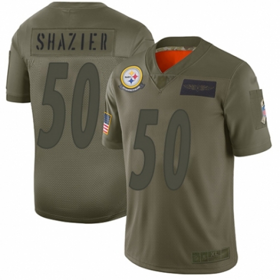 Men's Pittsburgh Steelers #50 Ryan Shazier Limited Camo 2019 Salute to Service Football Jersey - Ujersey
