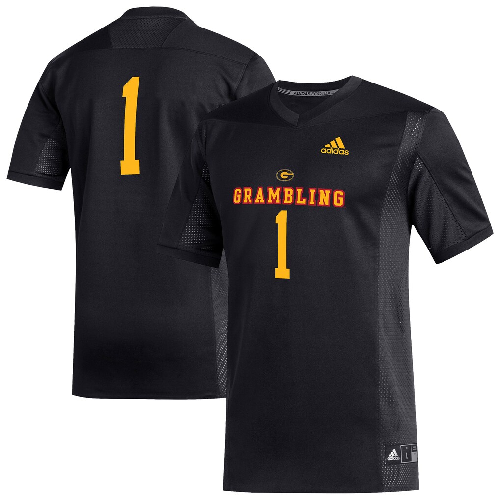 Men's adidas #1 Black Grambling Tigers Replica Football Jersey - ujerseystore