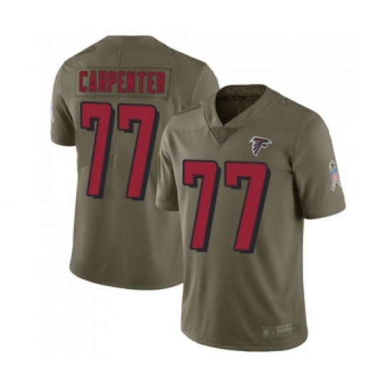 Men's Atlanta Falcons #77 James Carpenter Limited Olive 2017 Salute to Service Football Jersey - Ujersey