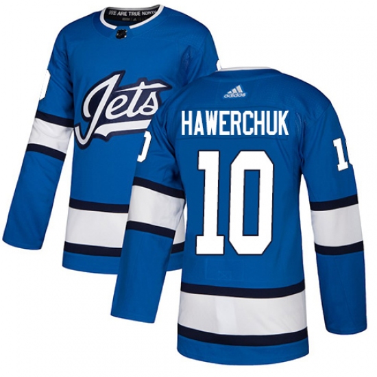 Youth Adidas Winnipeg Jets #10 Dale Hawerchuk Authentic Blue Alternate NHL Jersey - Ujersey