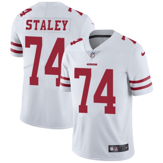Men's Nike San Francisco 49ers #74 Joe Staley White Vapor Untouchable Limited Player NFL Jersey - Ujersey