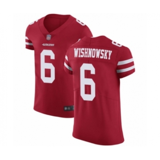 Men's San Francisco 49ers #6 Mitch Wishnowsky Red Team Color Vapor Untouchable Elite Player Football Jersey - Ujersey