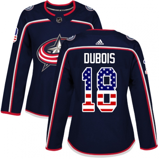 Women's Adidas Columbus Blue Jackets #18 Pierre-Luc Dubois Authentic Navy Blue USA Flag Fashion NHL Jersey - Ujersey