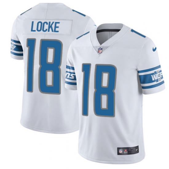 Youth Nike Detroit Lions #18 Jeff Locke White Vapor Untouchable Limited Player NFL Jersey - Ujersey