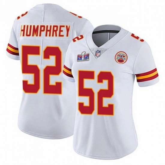 Women's Kansas City Chiefs #52 Creed Humphrey White 2023 F U S E Vapor Untouchable Limited Stitched 2024 Super Bowl LVIII Jersey - Ujersey