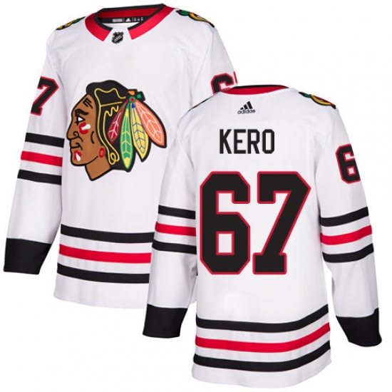 Women's Adidas Chicago Blackhawks #67 Tanner Kero Authentic White Away NHL Jersey - Ujersey