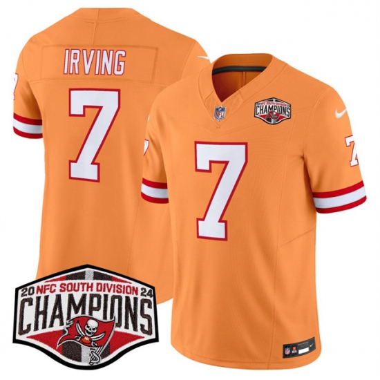 Men's Tampa Bay Buccaneers #7 Bucky Irving Orange F.U.S.E. 2024 NFC South Champions Limited Stitched Jersey - Ujersey