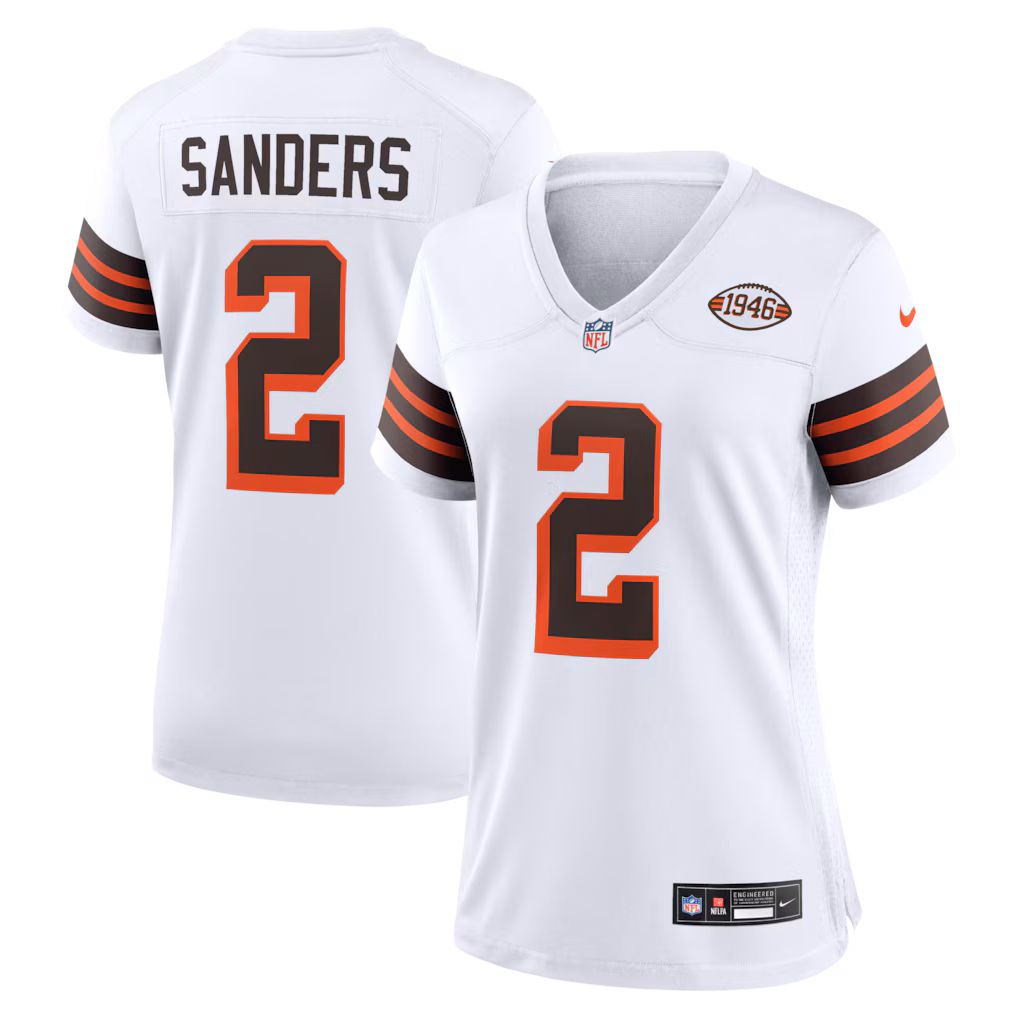 Women's Cleveland Browns Shedeur Sanders Nike White Alternate Game Jersey - Ujersey Shop