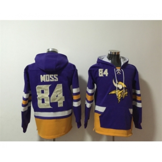 Men's Minnesota Vikings #84 Randy Moss Purple Ageless Must-Have Lace-Up Pullover Hoodie - Ujersey