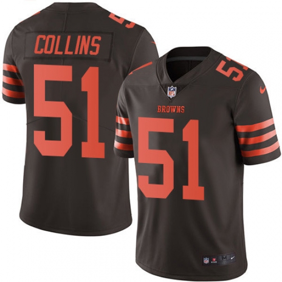 Youth Nike Cleveland Browns #51 Jamie Collins Limited Brown Rush Vapor Untouchable NFL Jersey - Ujersey