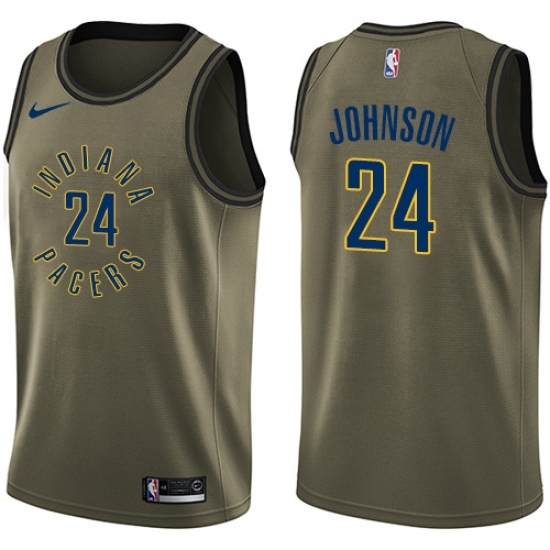 Youth Nike Indiana Pacers #24 Alize Johnson Swingman Green Salute to Service NBA Jersey