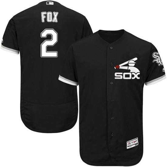 Men's Majestic Chicago White Sox #2 Nellie Fox Authentic Black Alternate Home Cool Base MLB Jersey - Ujersey