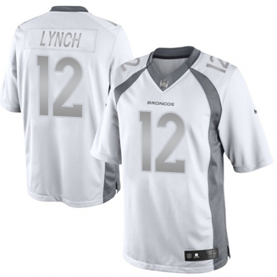 Men's Nike Denver Broncos #12 Paxton Lynch Limited White Platinum NFL Jersey - Ujersey