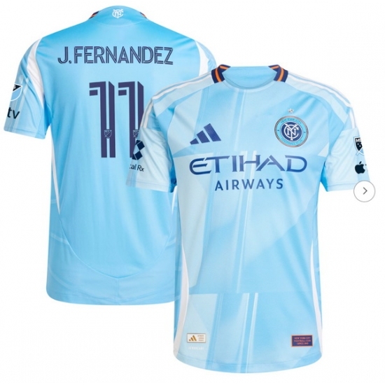 Men's New York City FC Julian Fernandez adidas Light Blue 2025 The Excelsior Kit Authentic Player Jersey - Ujersey