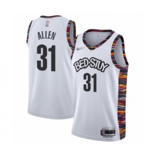 Men's Brooklyn Nets #31 Jarrett Allen Swingman White Basketball Jersey - 2019 20 City Edition - Ujersey