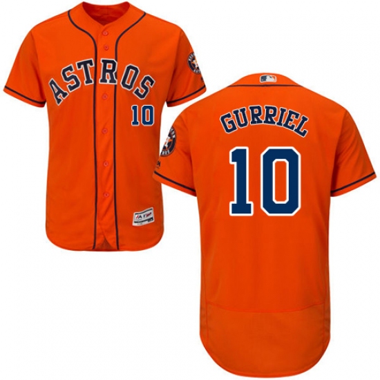 Men's Majestic Houston Astros #10 Yuli Gurriel Orange Flexbase Authentic Collection MLB Jersey - Ujersey