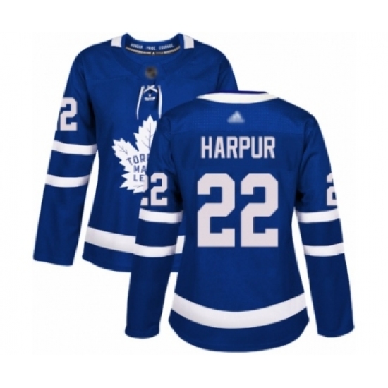 Women's Toronto Maple Leafs #22 Ben Harpur Authentic Royal Blue Home Hockey Jersey - Ujersey