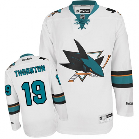 Women's Reebok San Jose Sharks #19 Joe Thornton Authentic White Away NHL Jersey - Ujersey