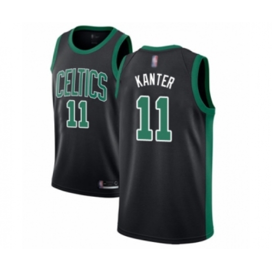 Women's Boston Celtics #11 Enes Kanter Swingman Black Basketball Jersey - Statement Edition - Ujersey