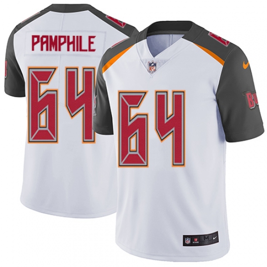 Men's Nike Tampa Bay Buccaneers #64 Kevin Pamphile White Vapor Untouchable Limited Player NFL Jersey - Ujersey
